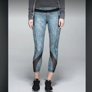 NWT LULULEMON Inspire Tights Space-Dye Mesh Panel Leggings Teal\Black 4 MSRP $98